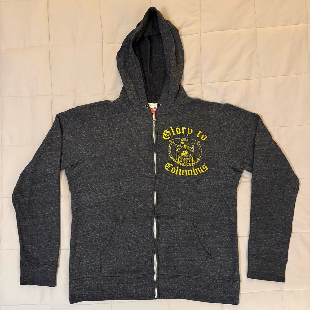 Columbus Crew “Glory to Columbus” Homage Charcoal Zip Up Hoodie sz L